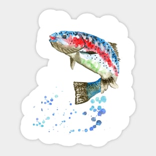 Jumping rainbow trout Sticker